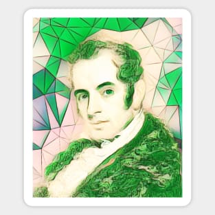 Washington Irving Green Portrait | Washington Irving Artwork 7 Magnet